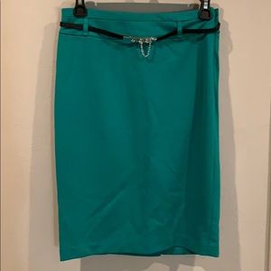 Limited turquoise skirt with belt